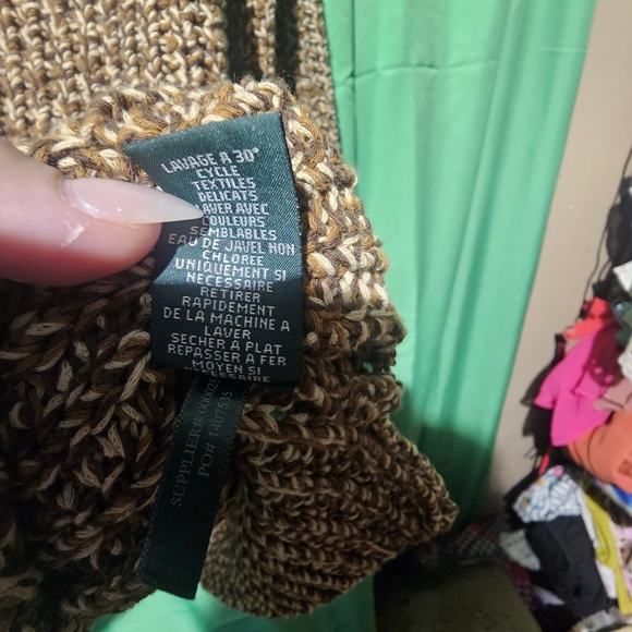 Ralph Lauren Brown Knit Sweater Size Medium EUC PTP 20 - Picture 3 of 4